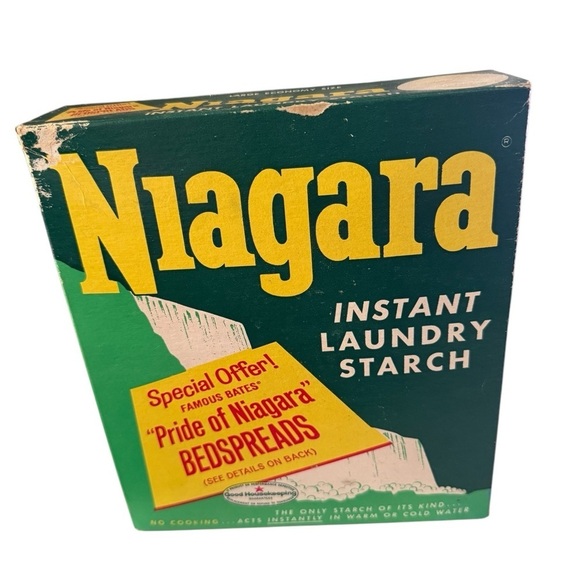 Niagara Instant Laundry Starch Vintage Box (1960s) 1/3 full of product 8 1/2 in - Picture 5 of 6